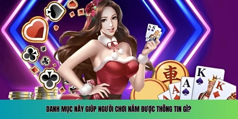 Danh mục này giúp người chơi nắm được thông tin gì?